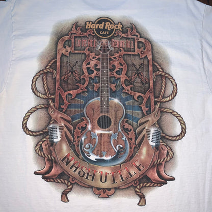 Nashville Hard Rock Cafe Vintage T Shirt Casino Gambling Music Band Guitar 90s