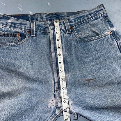 Levis 501 Vintage 90s USA XX Straight Leg Jeans 33x36 Light Wash Act 30x30