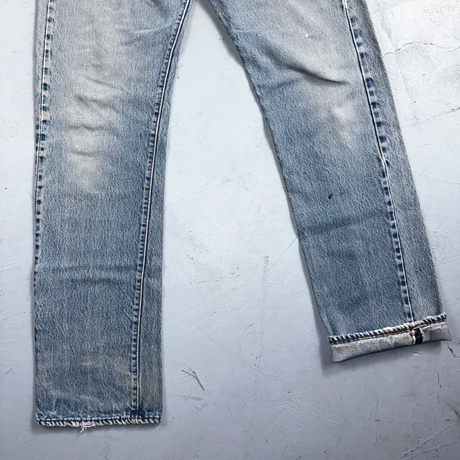 Levis 501 Vintage 80s Redline Selvedge USA XX Jeans Thrashed Light Act 30x33