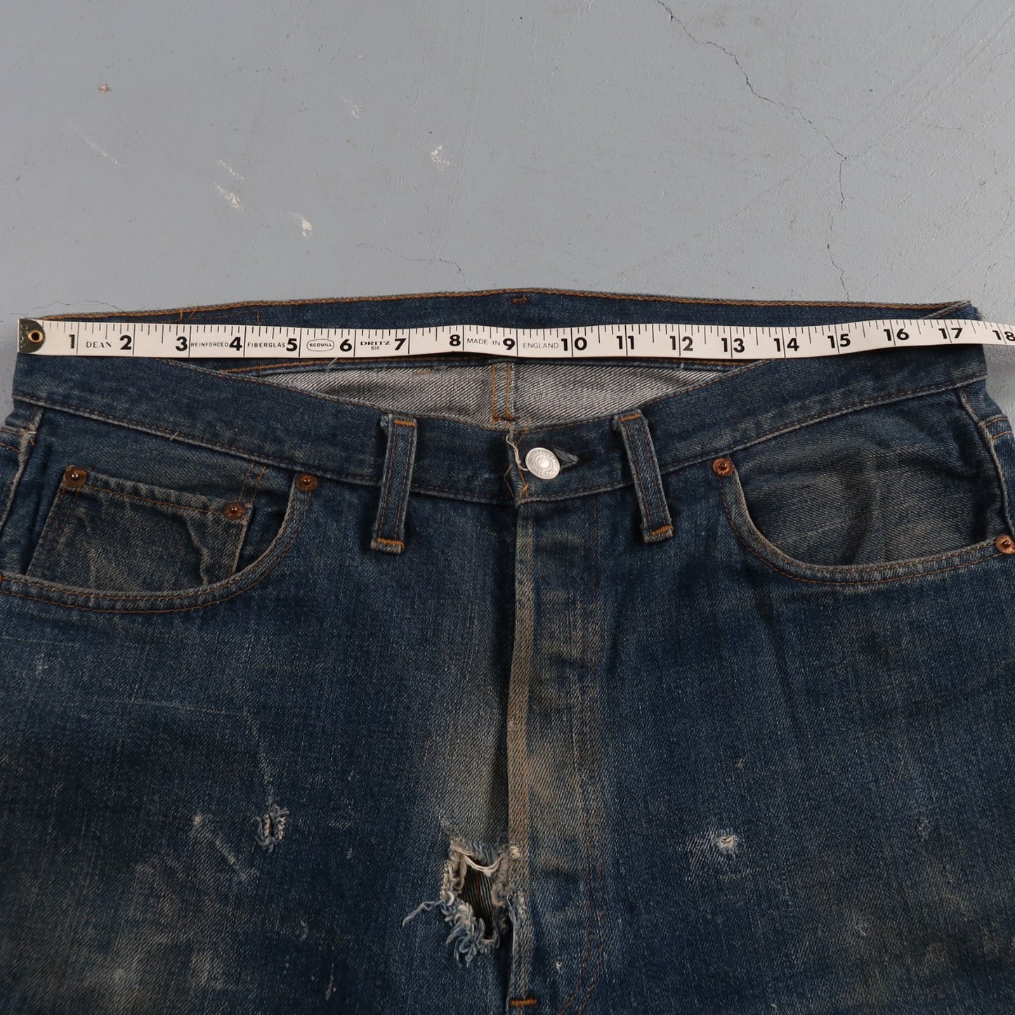 Levis 501 Vintage 70s SS Redline Selvedge USA XX Jeans Med Wash 38x32 Act 35x29