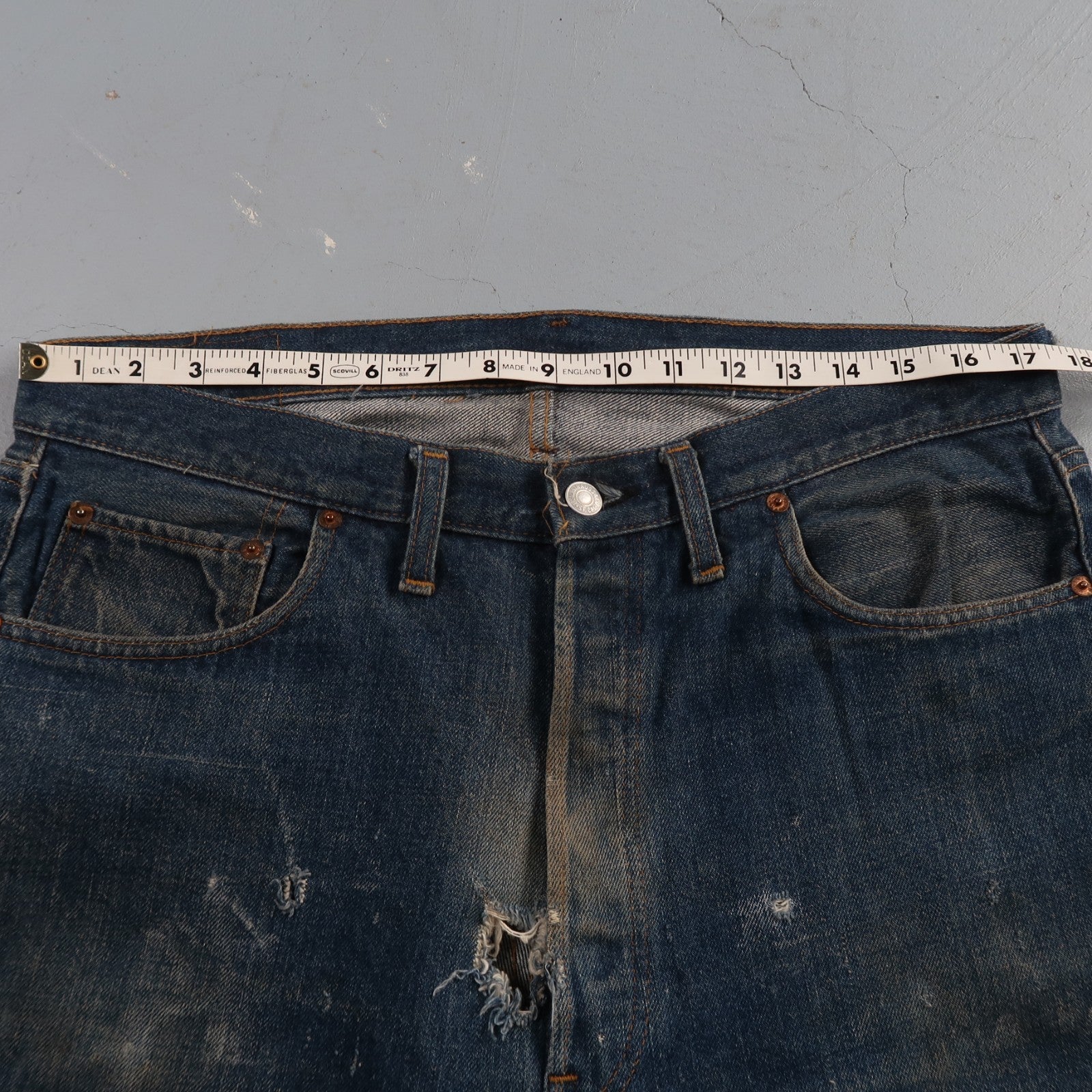 Levis 501 Vintage 70s SS Redline Selvedge USA XX Jeans Med Wash 38x32 Act 35x29
