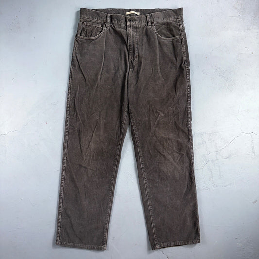 LL Bean Vintage Pants Men's 36x32 Gray Corduroy Chunky Natural Fit Y2K 285262