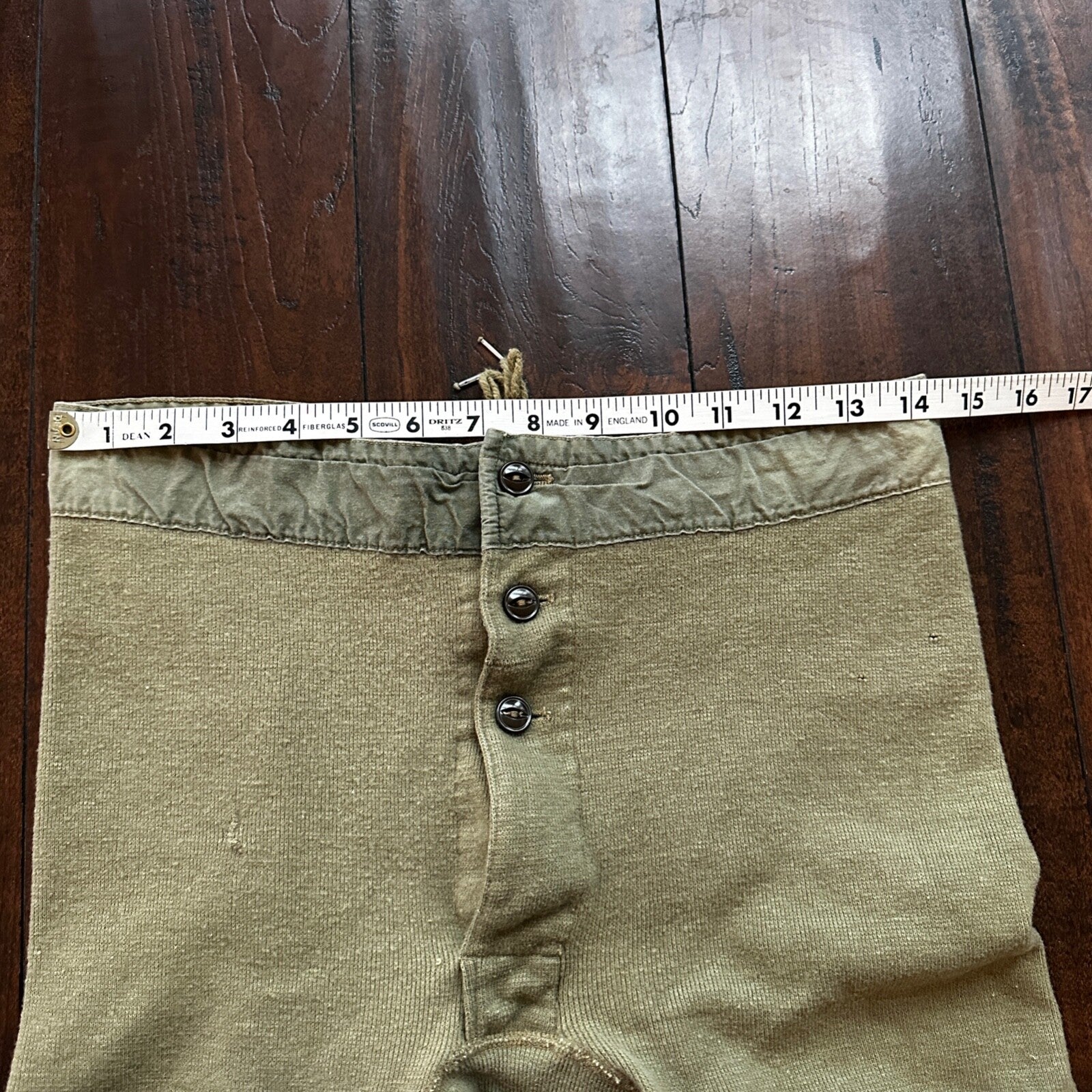 VTG WWII US Military Thermal Wool Pants Joggers Sweatpants 1940s USN Green