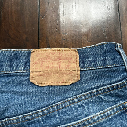 Vintage 80s Levis 501 36x34 USA Blue Jeans 90s Act 34x32 Med Wash