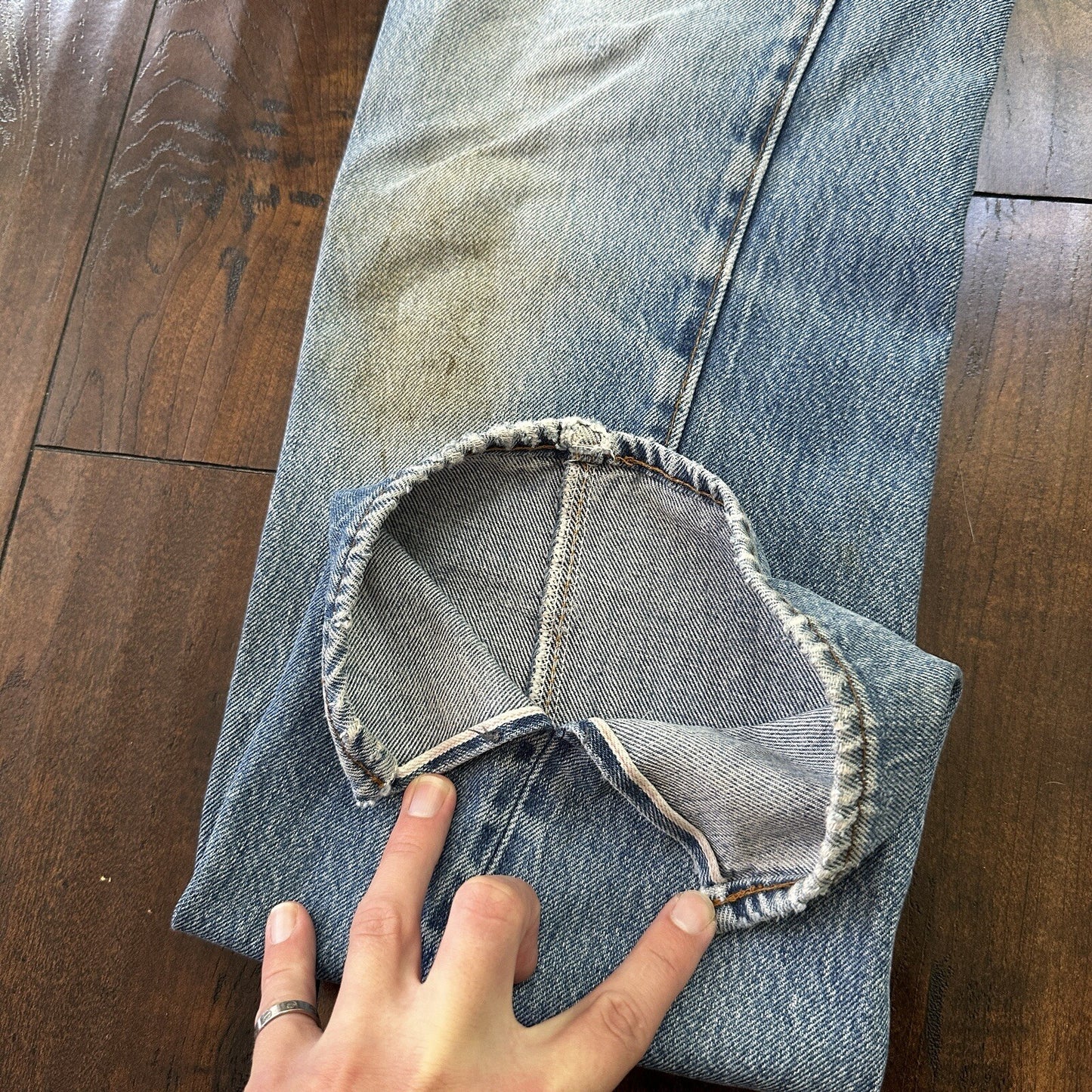 Levis Vintage 80s Redline Selvedge USA 501 XX Jeans Light Wash 33x36 Act 30x34