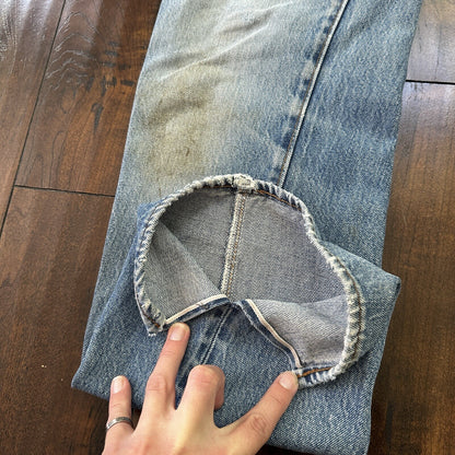 Levis Vintage 80s Redline Selvedge USA 501 XX Jeans Light Wash 33x36 Act 30x34