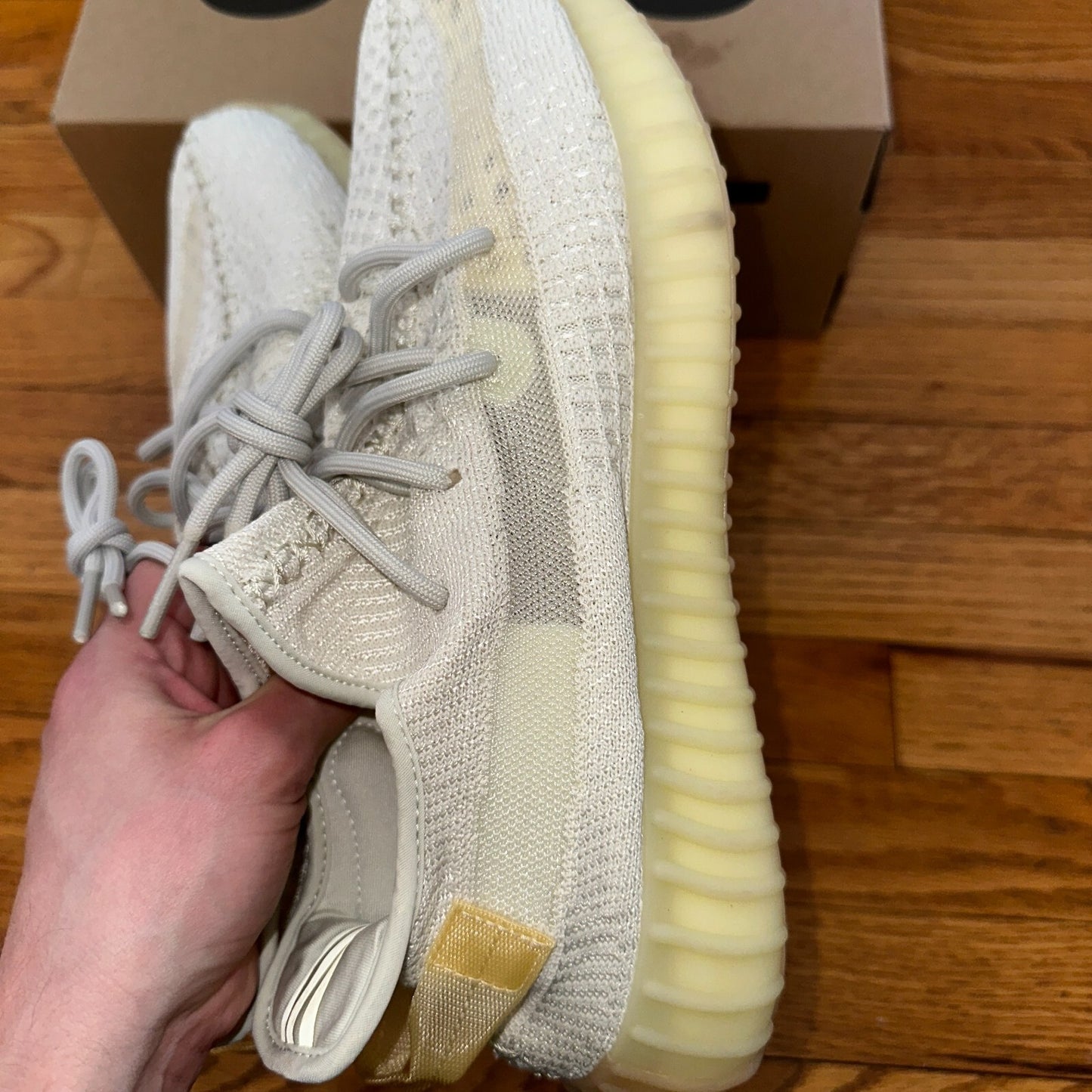 Adidas Yeezy Boost 350 V2 Low Light Size 11 With Box Lightly Worn White