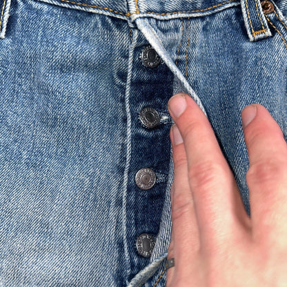 Levis 501 Vintage Y2K XX Straight Leg Jeans 90s Blue Med Wash 34x32 Act 31x31