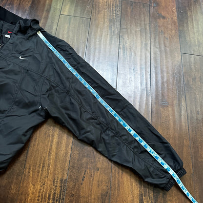 VTG 90s Nike Windbreaker Track Jacket XL Black Basic Simple Has Flaws
