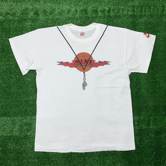 Nike Vintage T Shirt Mens XL Gray Tag Basketball Clinic Jordan Whistle Cool Play