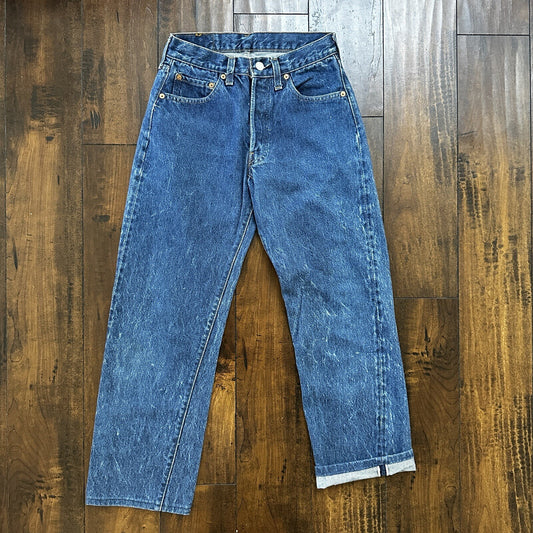 Levis Vintage 80s Redline Selvedge USA 501 XX Jeans 66 70s Dark 28x34 Act 24x25