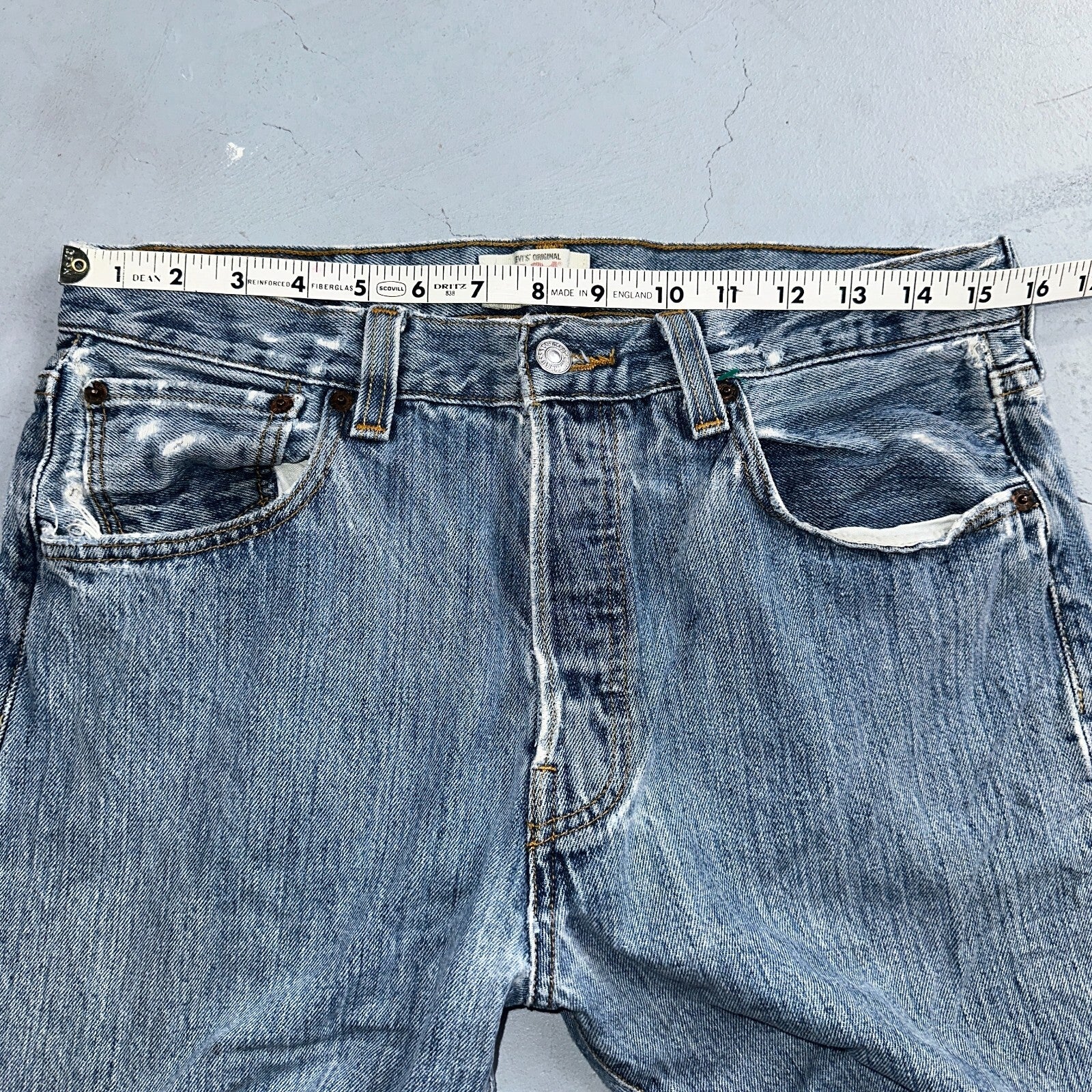 Levis 501 Vintage Y2K XX Straight Leg Jeans Blue Light Wash 33x30 Act 31x29