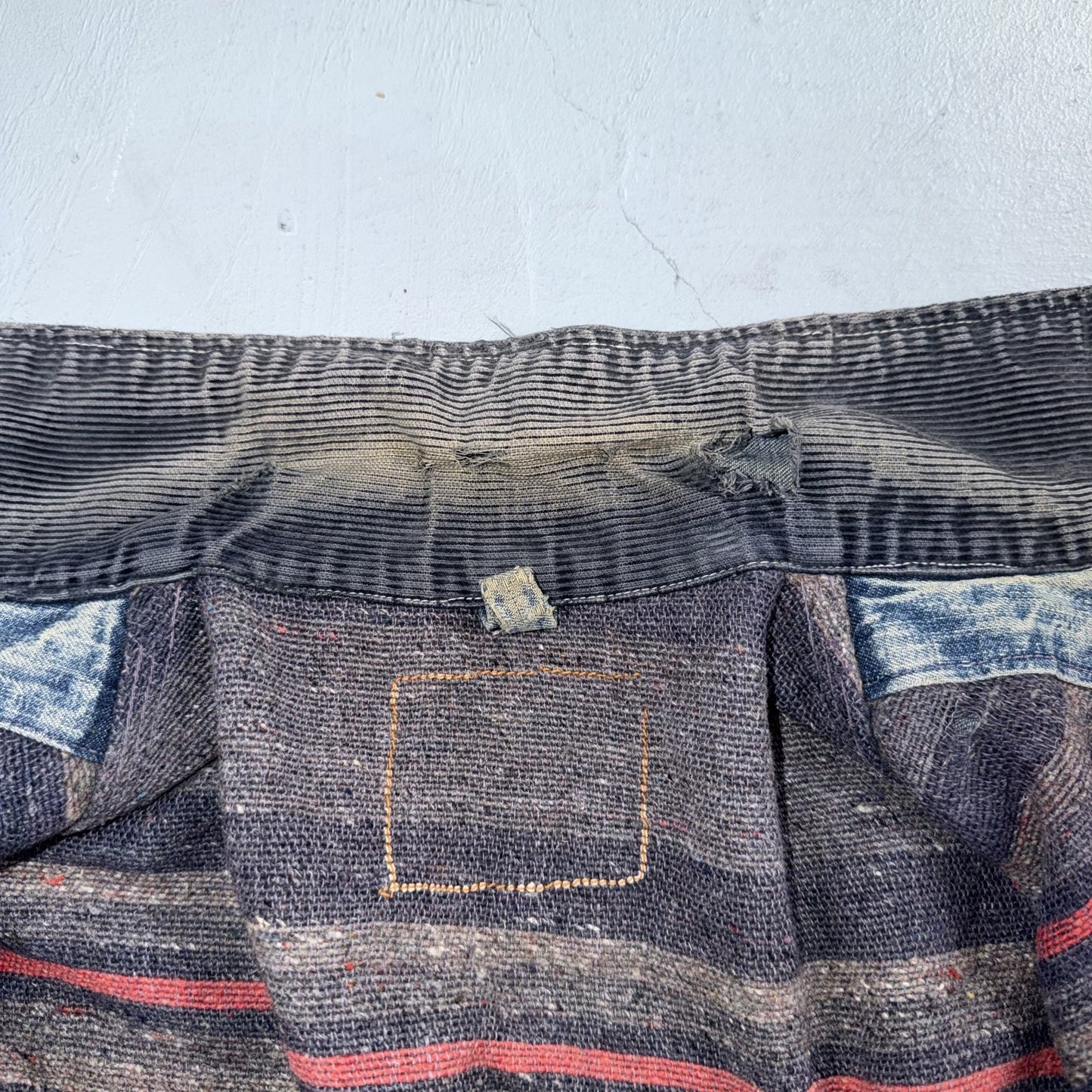 Vintage 50s 60s Hercules Blanket Lined Denim Bomber Jacket USA Coat Thrashed