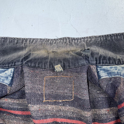 Vintage 50s 60s Hercules Blanket Lined Denim Bomber Jacket USA Coat Thrashed