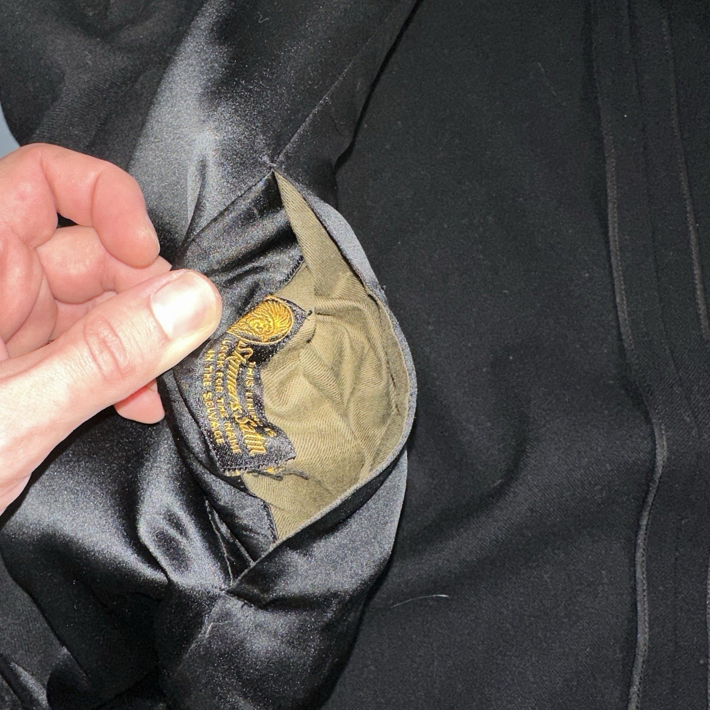 VTG 1930s Mens 1 PC Suit Tuxedo Coat Jacket Black 20s Antique Skinners Satin