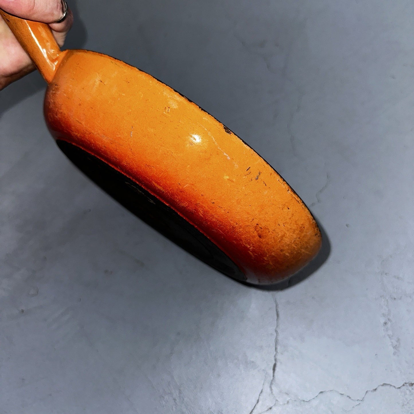 Le Creuset Cast Iron Enamel Cousances No. 24 Skillet Missing Handle Pan