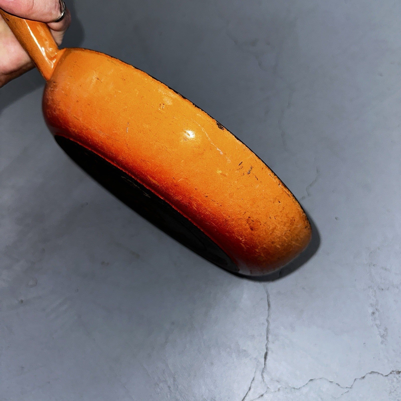 Le Creuset Cast Iron Enamel Cousances No. 24 Skillet Missing Handle Pan