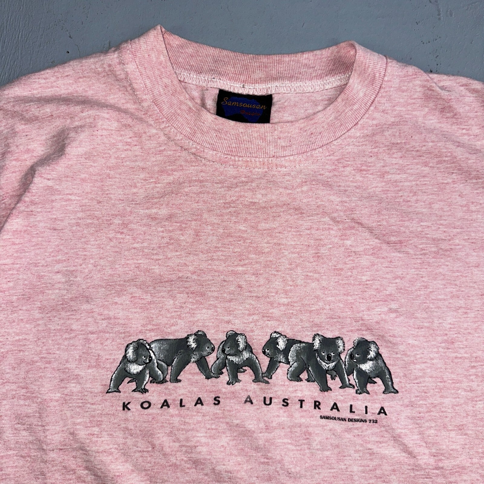Koalas Australia VTG T Shirt Pink Single Stitch Cute Animals Travel Fun Graphic