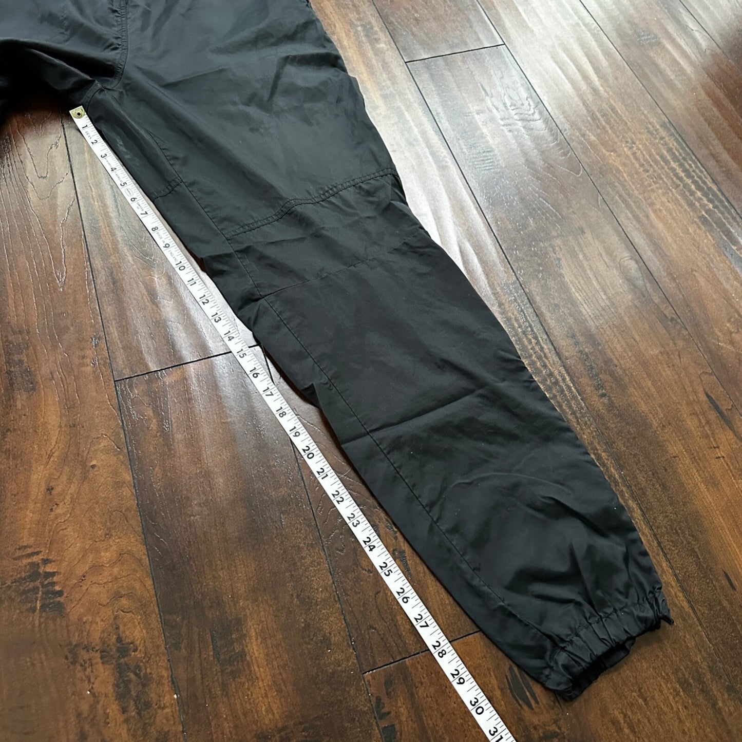 Nike VTG 90s Grey Tag Windpants Track Pants Ankle Zip Unlined Black M 1990s