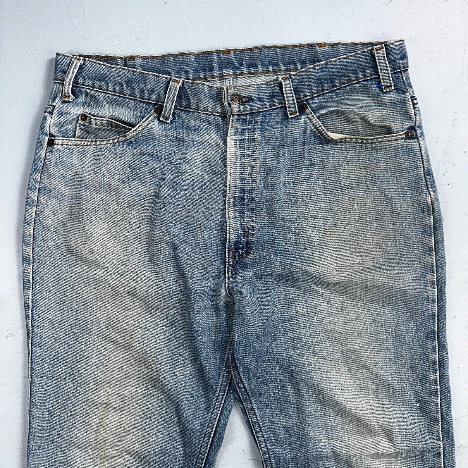 Levis 517 Vintage 80s USA Orange Tab Bootcut Flare Blue Jeans Talon Act 38x28