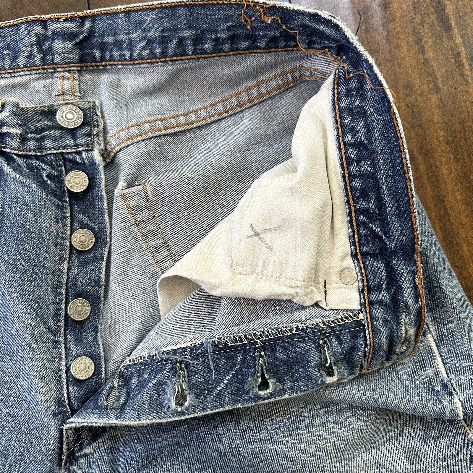 Vintage LEVIS 501XX Jeans Big E 1960s Denim Redline Selvedge 29x29 USA 60s 70s