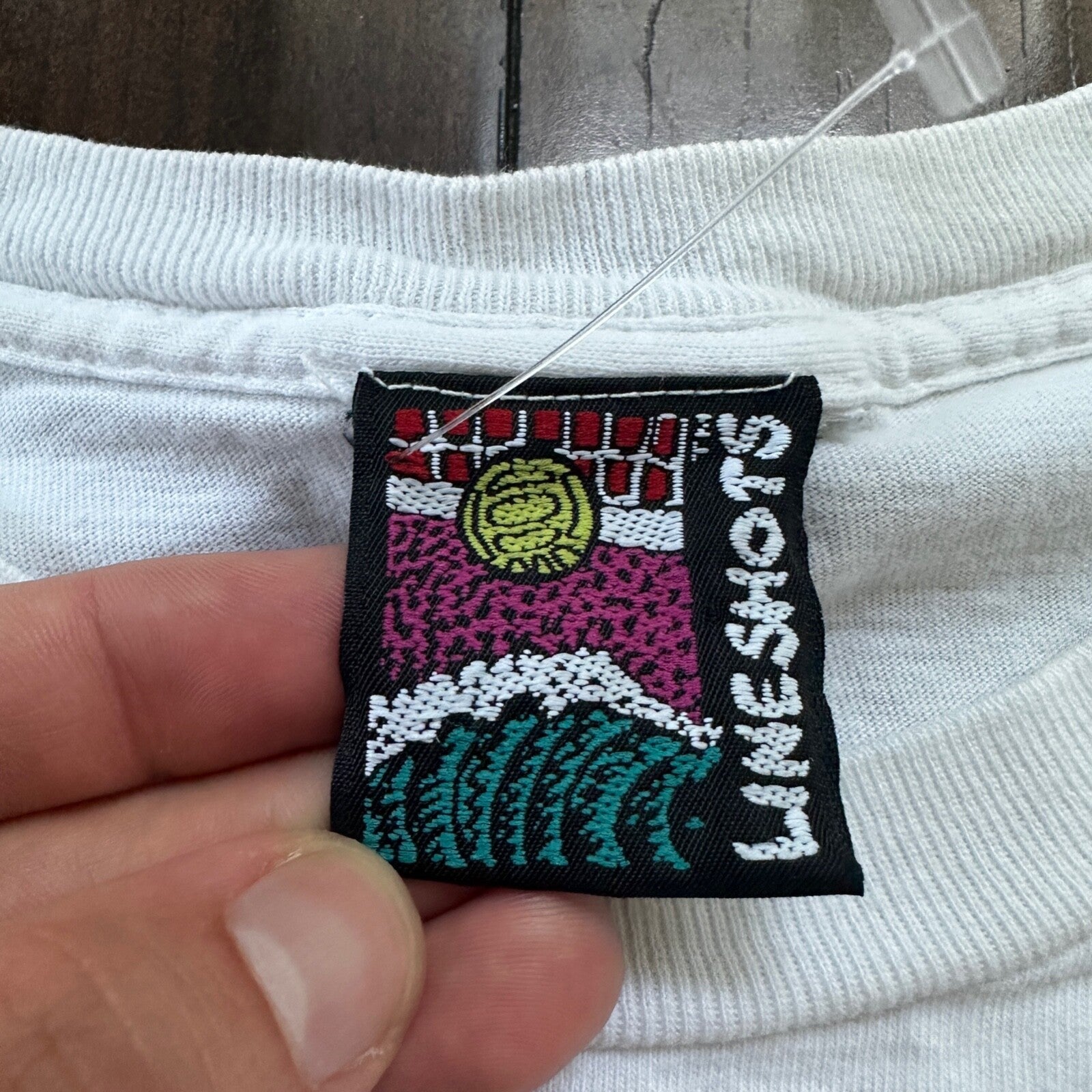 Line Shots Vintage T Shirt Volleyball Surf L 1990 90s White Single Stitch Cool