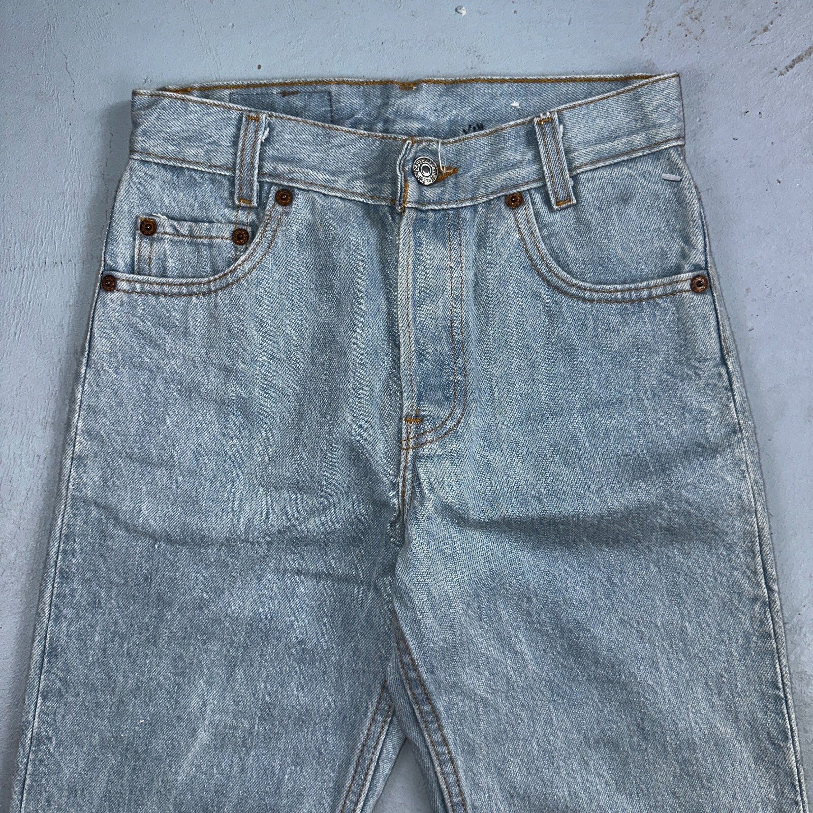 Levis 701 Vintage 90s USA XX Straight Leg Jeans Blue Light Wash 501 Rare 25x32