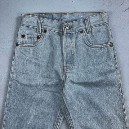 Levis 701 Vintage 90s USA XX Straight Leg Jeans Blue Light Wash 501 Rare 25x32