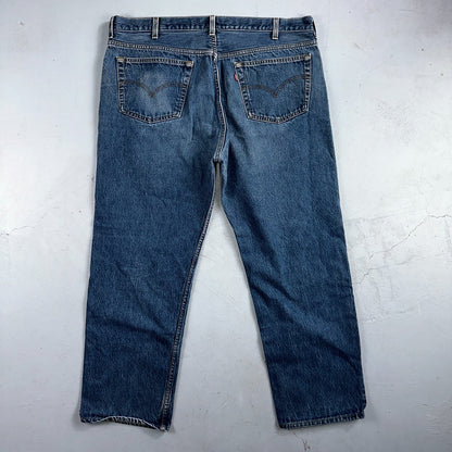Levis 501 Vintage 90s USA XX Straight Leg Jeans Blue Med Wash 44x32 Act 40x28