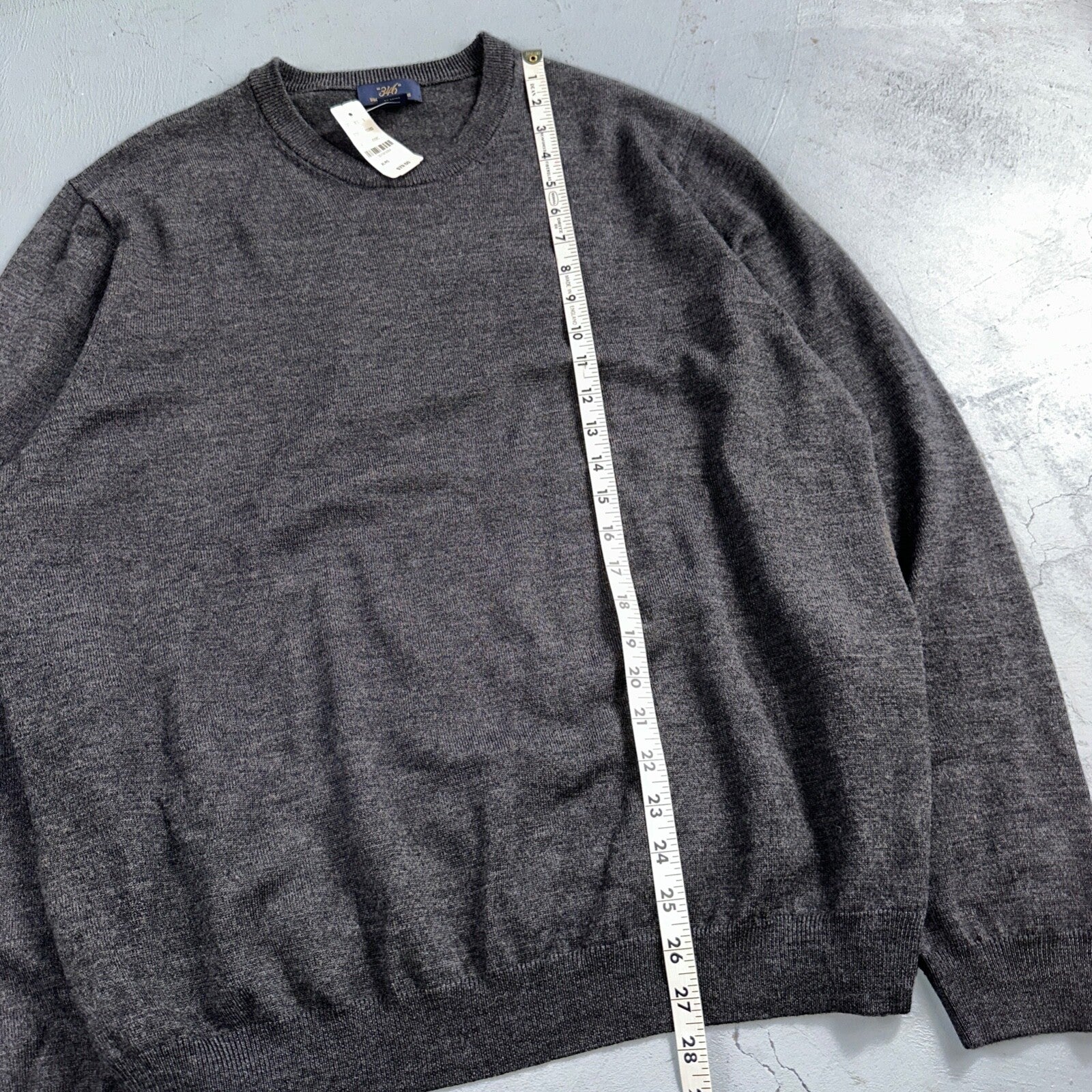 346 Brooks Brothers Mens XL Fine Italian Merino Wool Gray Sweater Tags