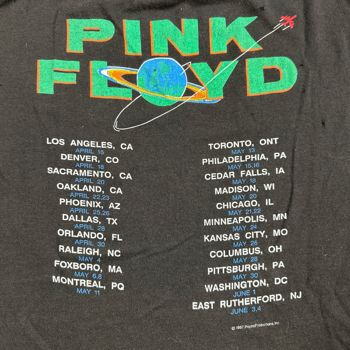 Vintage 1987 Pink Floyd Dark Side of the Moon USA T-Shirt Large Boxy 80s Rock