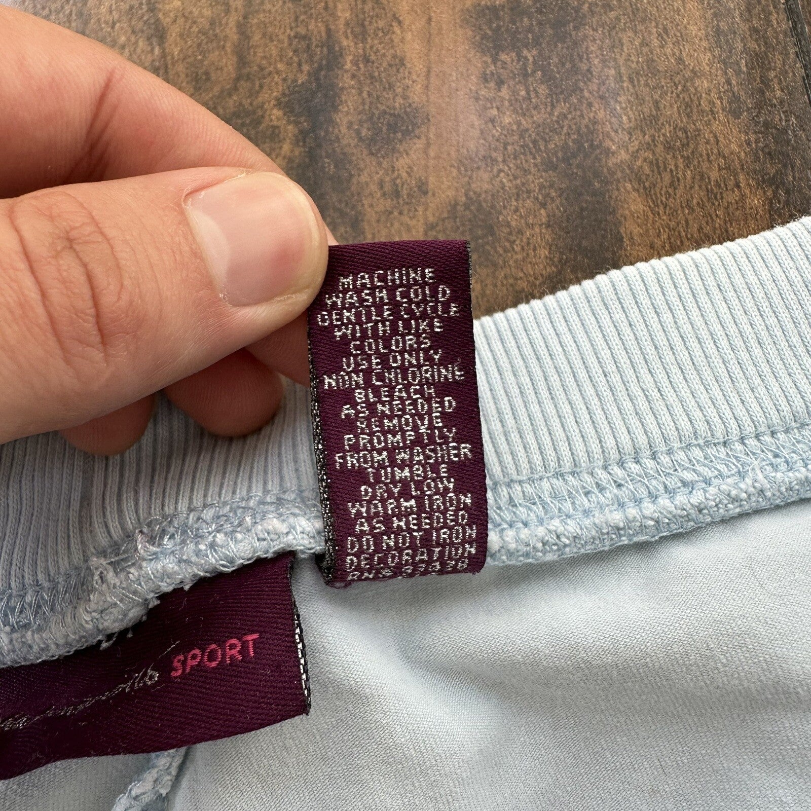 Gloria Vanderbilt Sport Pants Womens PL Blue Sweatpants Cotton Caro Pocket Capri