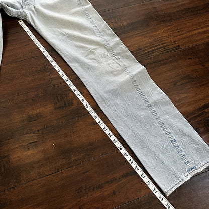 Levis Vintage 80s Redline Selvedge USA 501 Light Wash Blue Jeans 70s Act 29x33