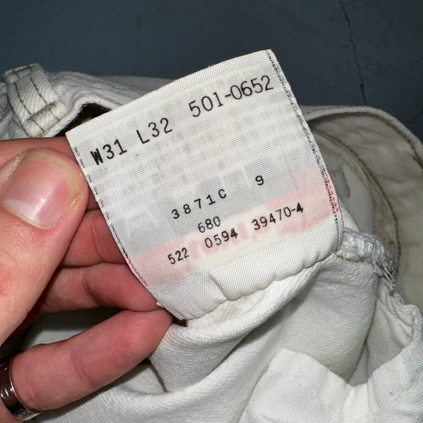 Levis 501 Vintage 90s USA XX Straight Leg Jeans White Light Wash 31x32 Act 30x30