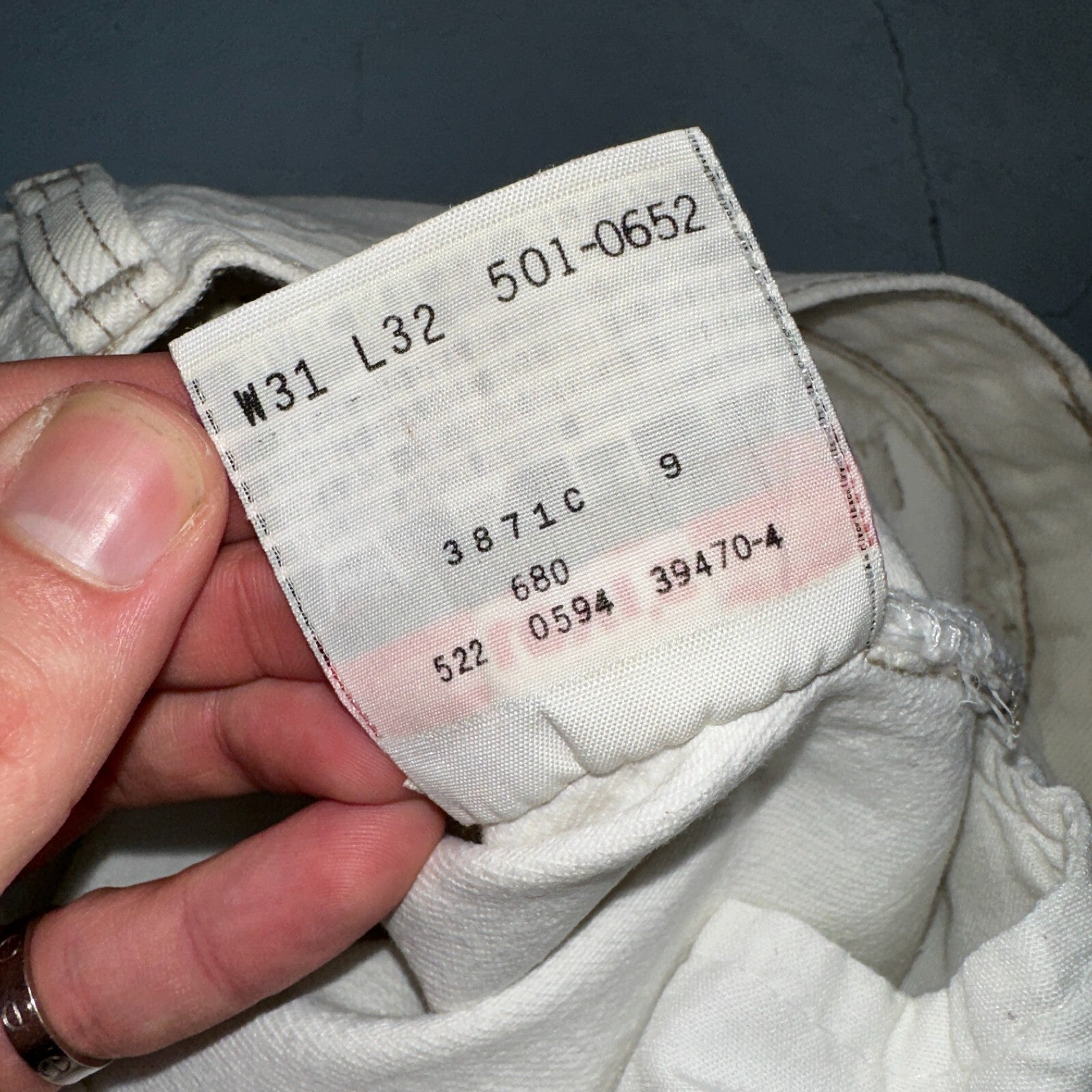 Levis 501 Vintage 90s USA XX Straight Leg Jeans White Light Wash 31x32 Act 30x30