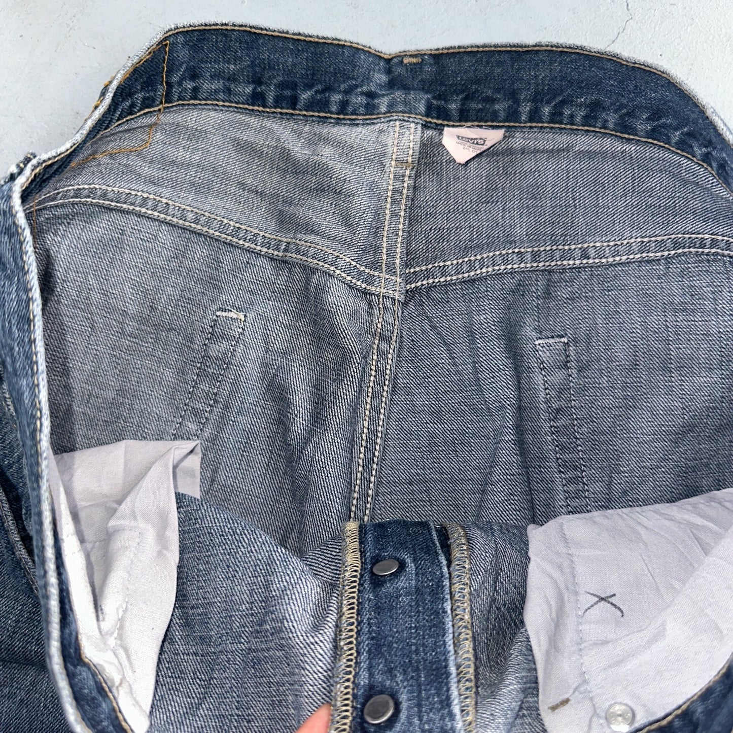 Levis 501 Vintage Y2K 90s XX Straight Leg Jeans Blue Med Wash 38x34 Act 39x34