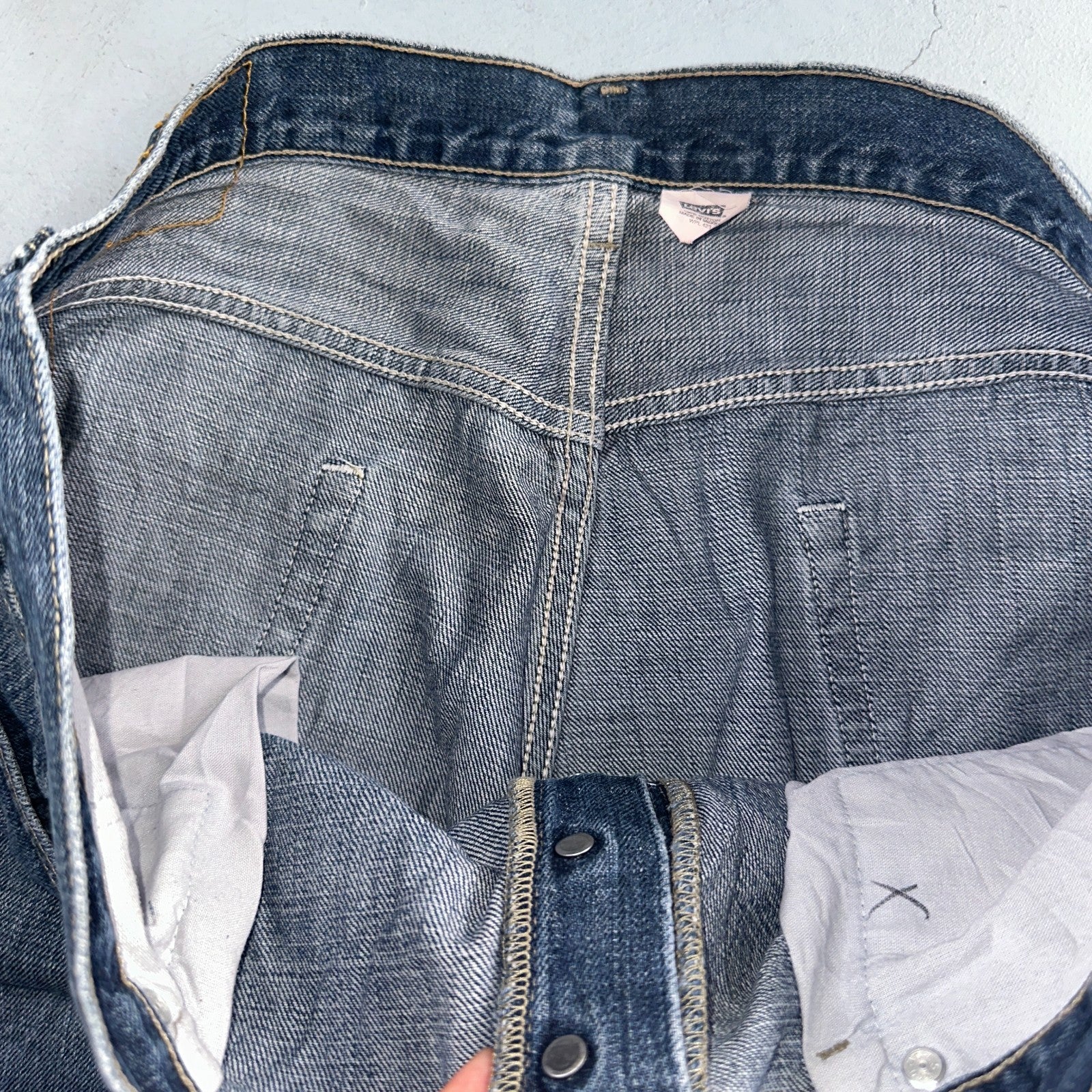 Levis 501 Vintage Y2K 90s XX Straight Leg Jeans Blue Med Wash 38x34 Act 39x34