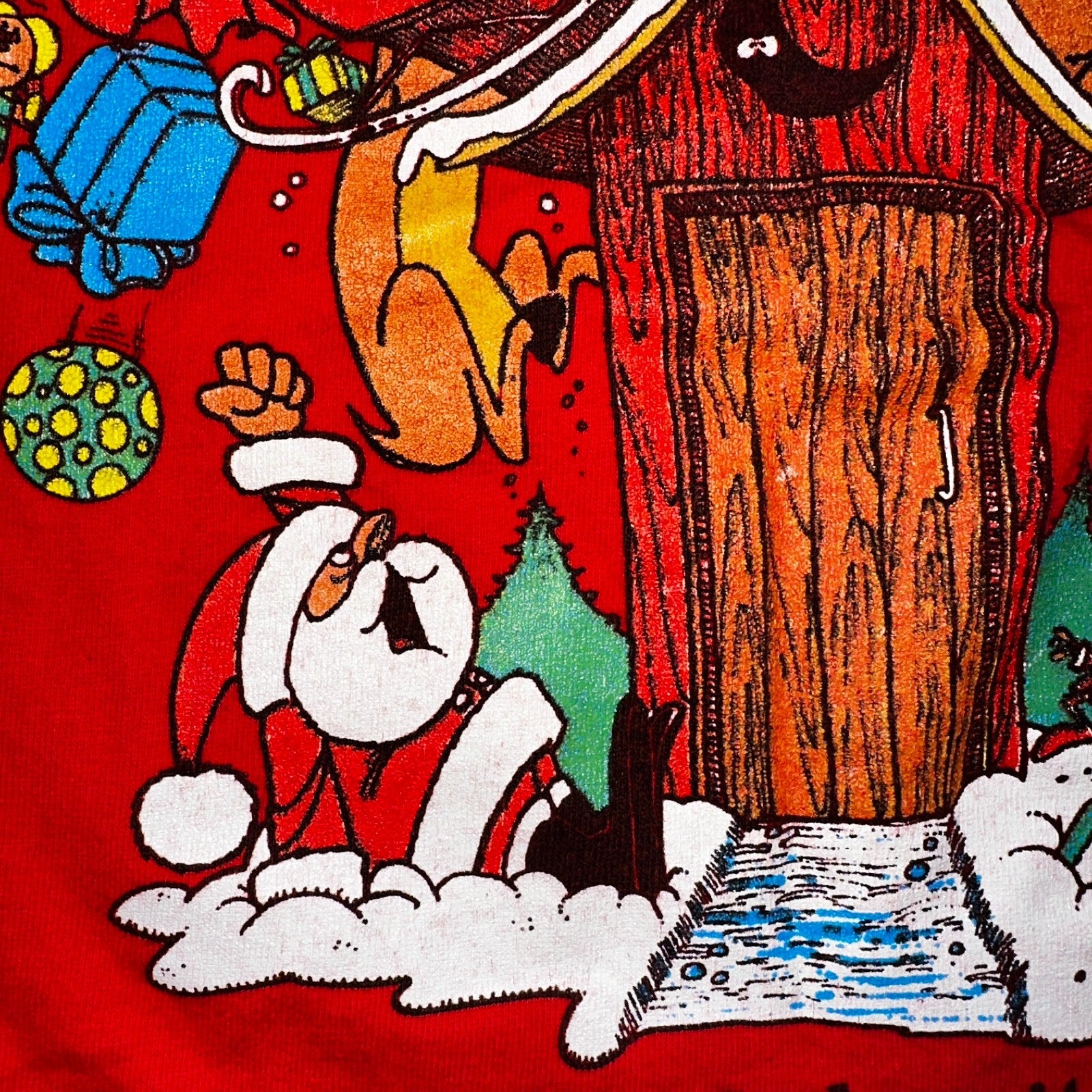 Christmas Funny Reindeer 80s VTG T Shirt Hall Garments Joke Lol Holidays Santa