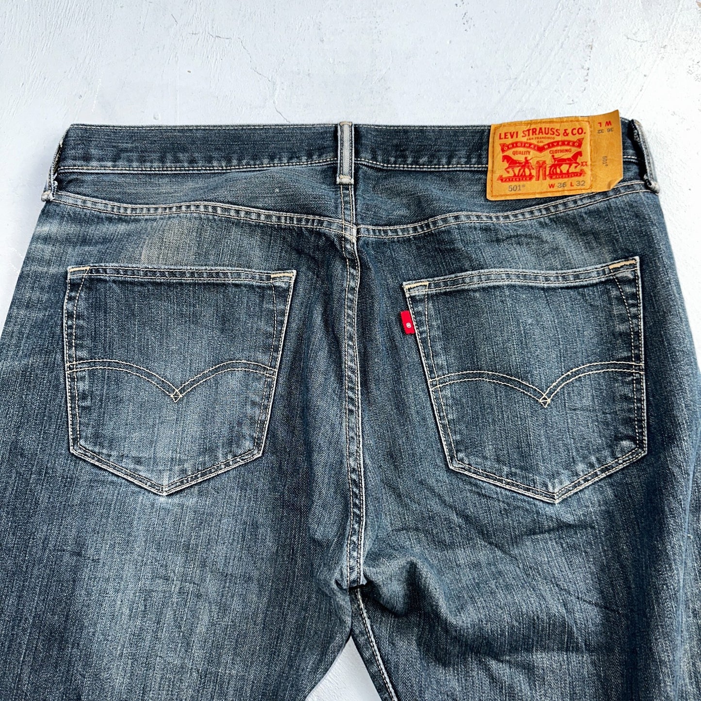 Levis 501 Y2K XX Straight Leg Jeans Blue VTG Med Wash 36x32 Act 36x31