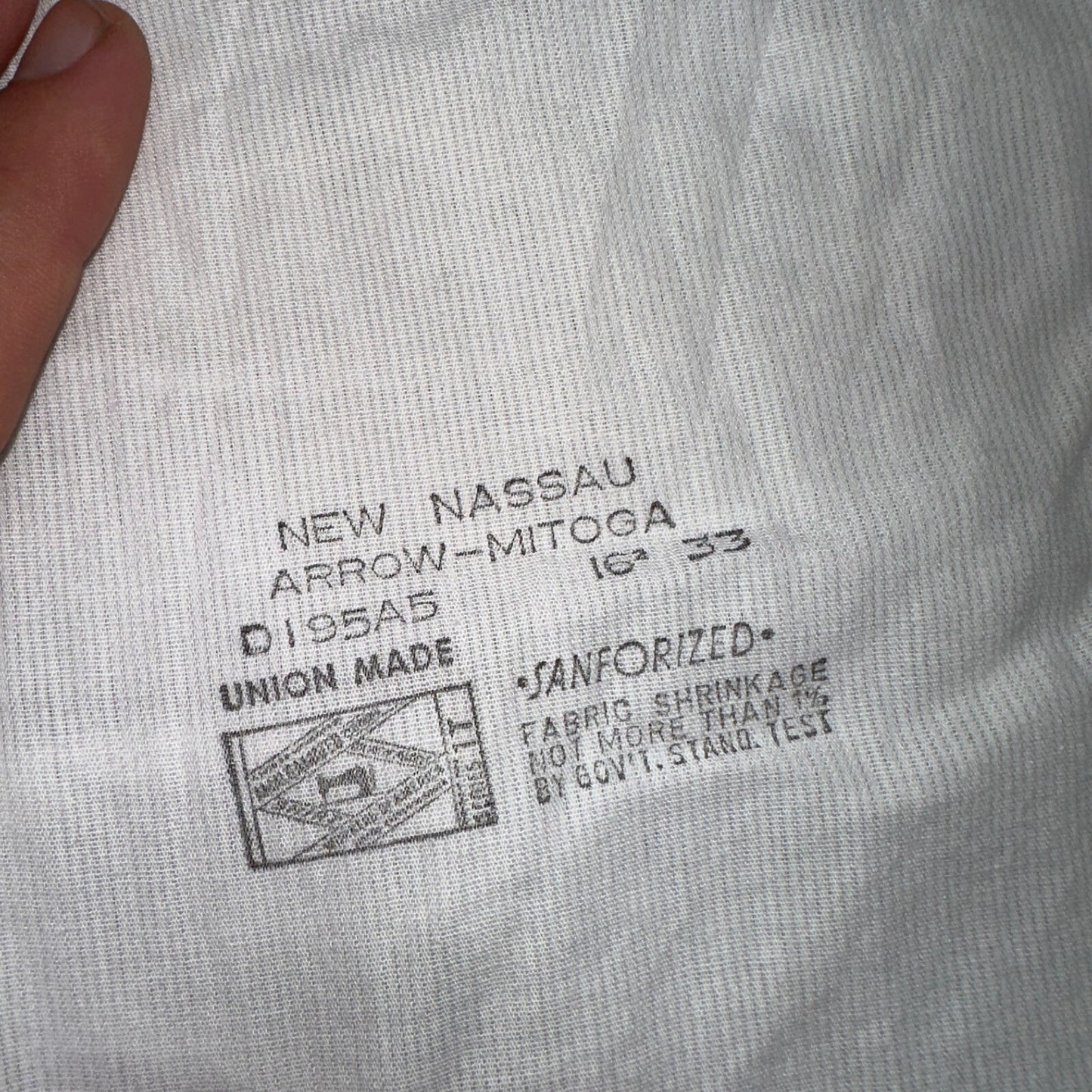 Arrow VTG 50s New Nassau Ruffle Front Dress Shirt Long Sleeve White 16-33