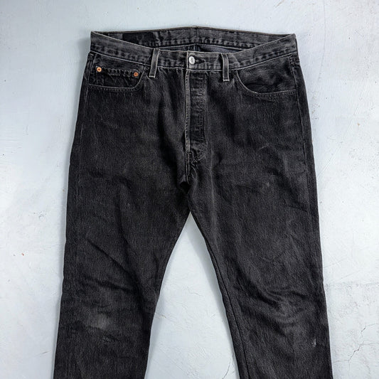 Levis 501 Vintage Y2K Mexico XX Straight Leg Jeans Black Wash 34x31
