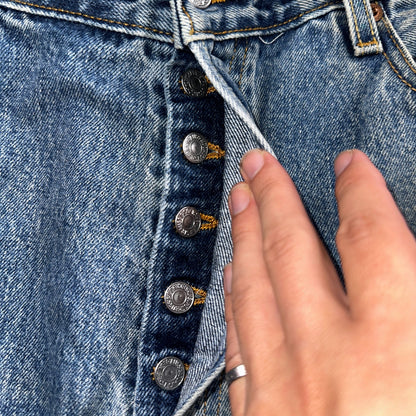 Levis 501 Vintage 90s Mexico Straight Leg Jeans Blue Light Wash 38x30 Act 37x31