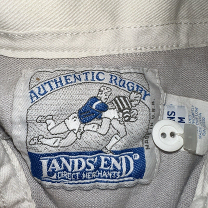 Vintage 90s Lands End Authentic Rugby Collard Striped Shirt Polo Men’s M USED