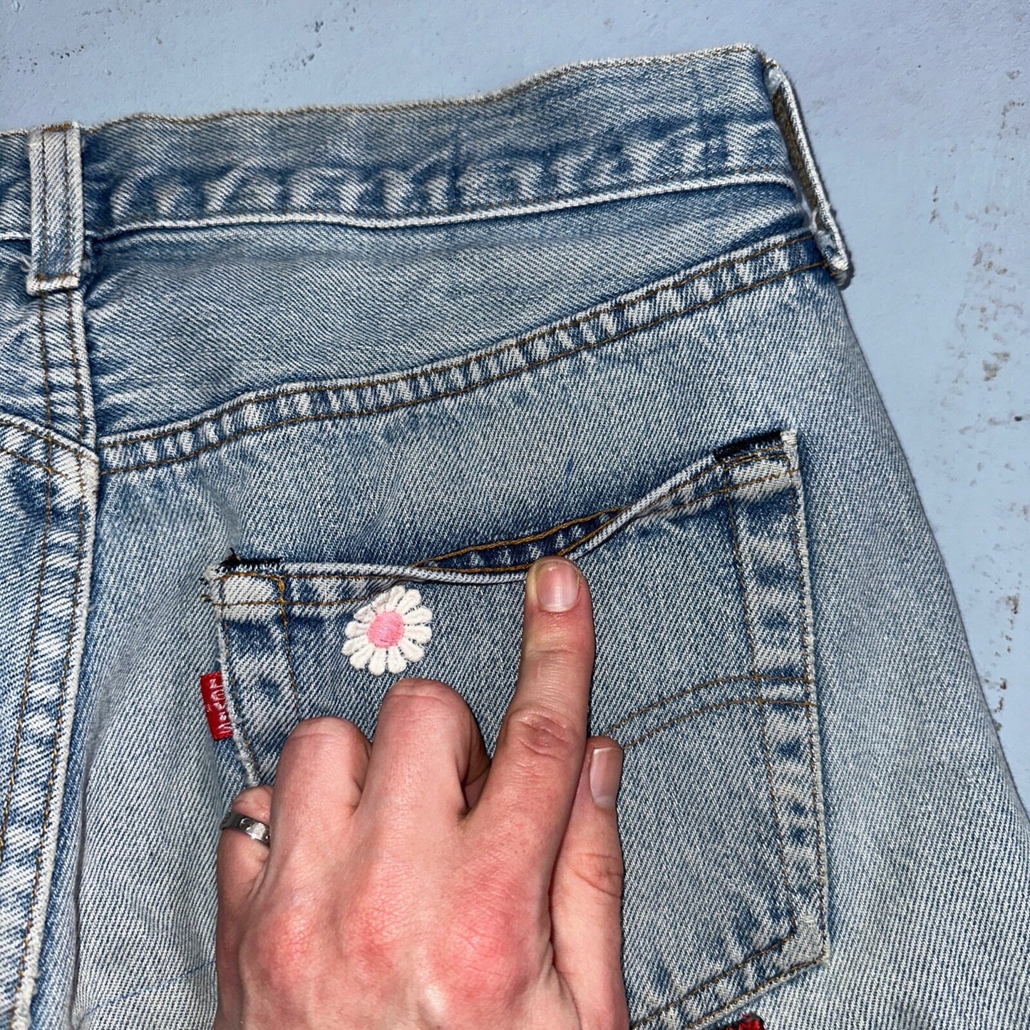 Levis 501 Vintage 80s Redline Selvedge USA XX Jeans Light Wash Skinny Act 29x32