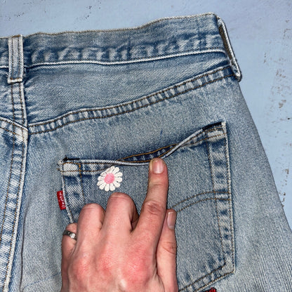 Levis 501 Vintage 80s Redline Selvedge USA XX Jeans Light Wash Skinny Act 29x32