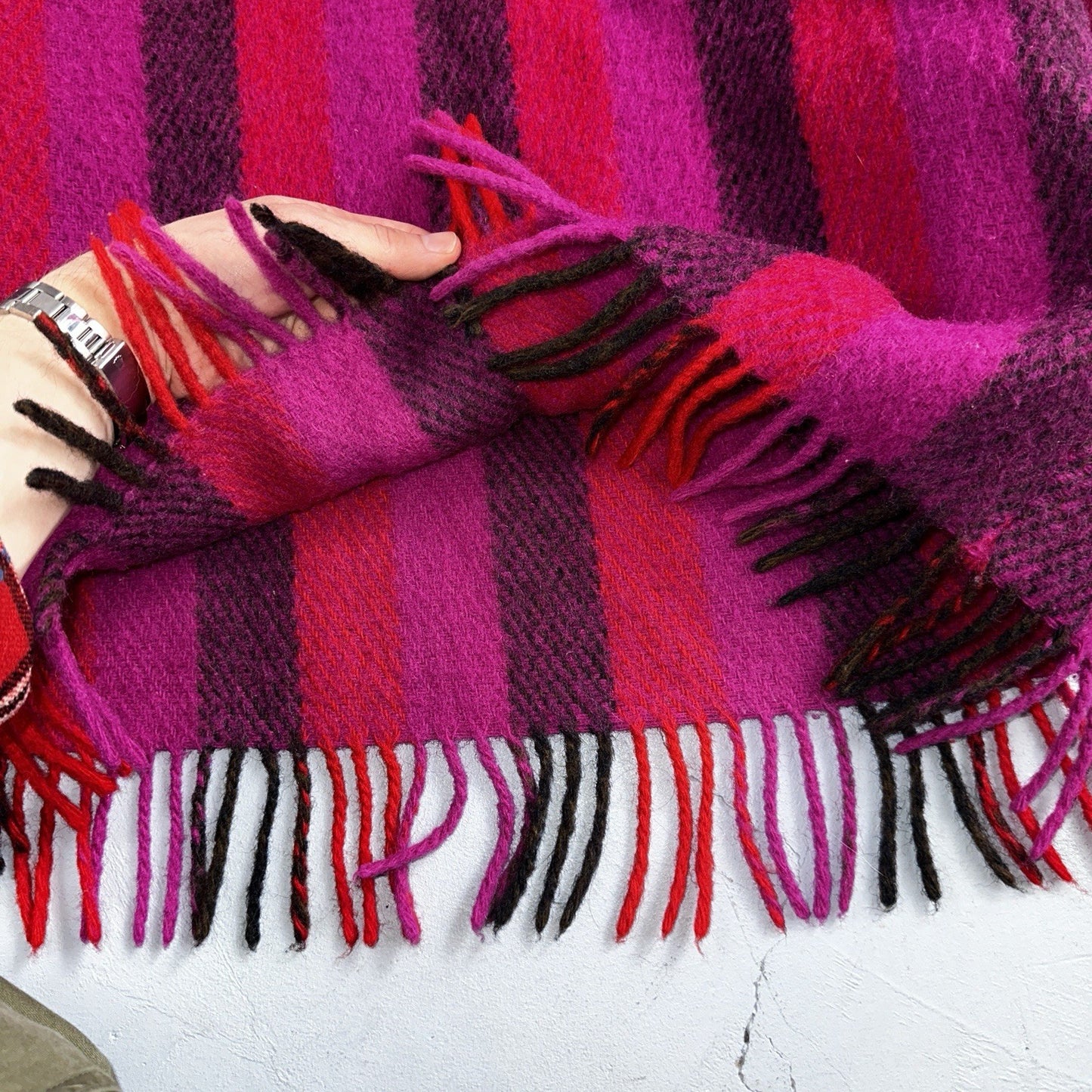 Ljungberg For Kjell Of Norway Womens Pink Striped Wool Vest Rockabilly VTG 60s