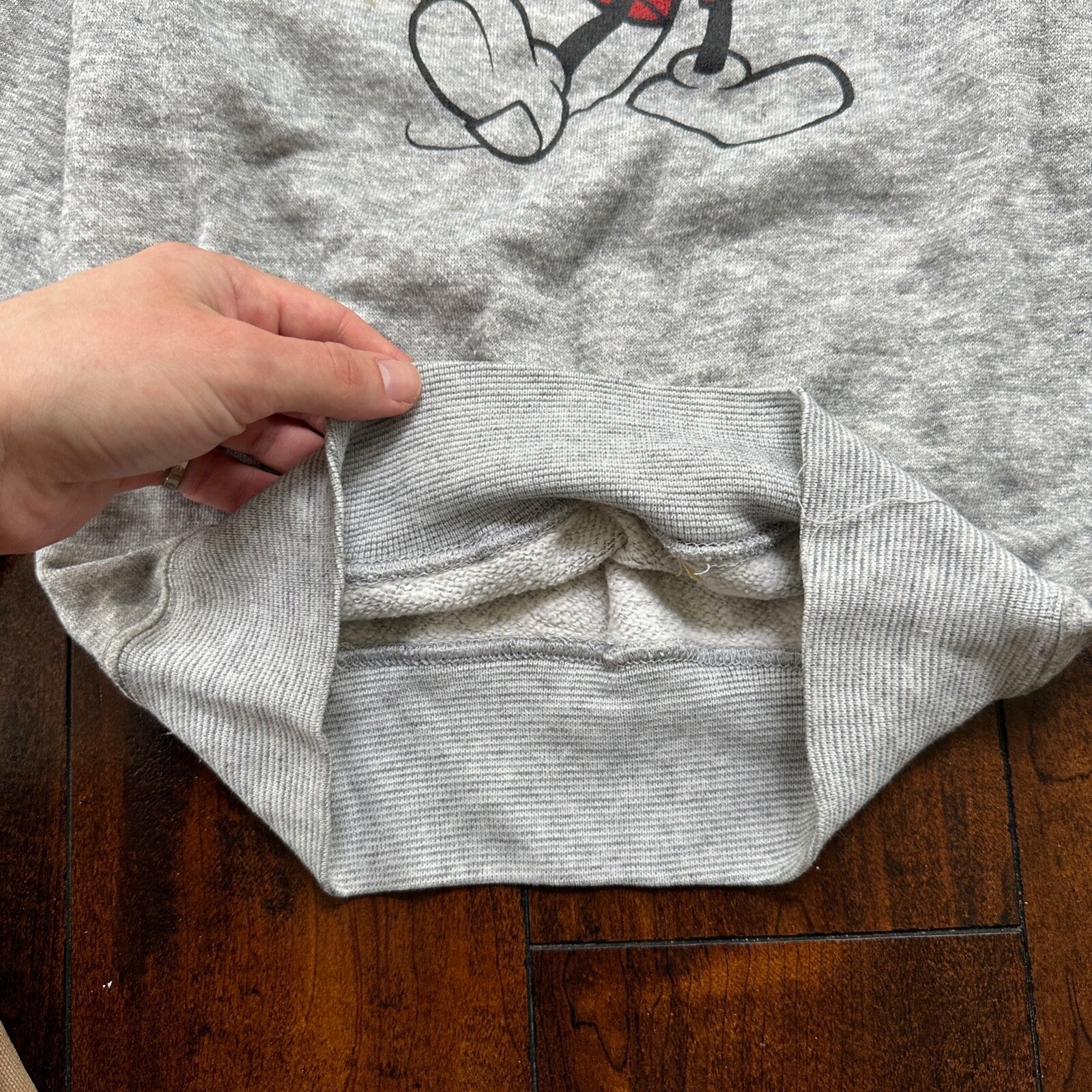 Vintage Mickey Inc Kids Grey Crewneck Sweatshirt Disney Mickey Mouse Size XL