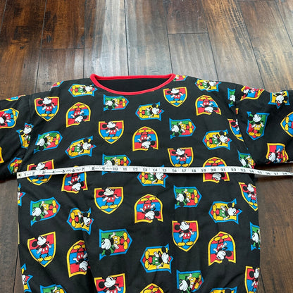 VTG 90s Disney Mickey Mouse Reversible Sweater Donn Kenny Rare World Comic Rap