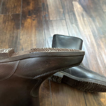 VTG Work Boots Men's 8 Brown Leather Waterproof Insulated USA Made Warm 80s