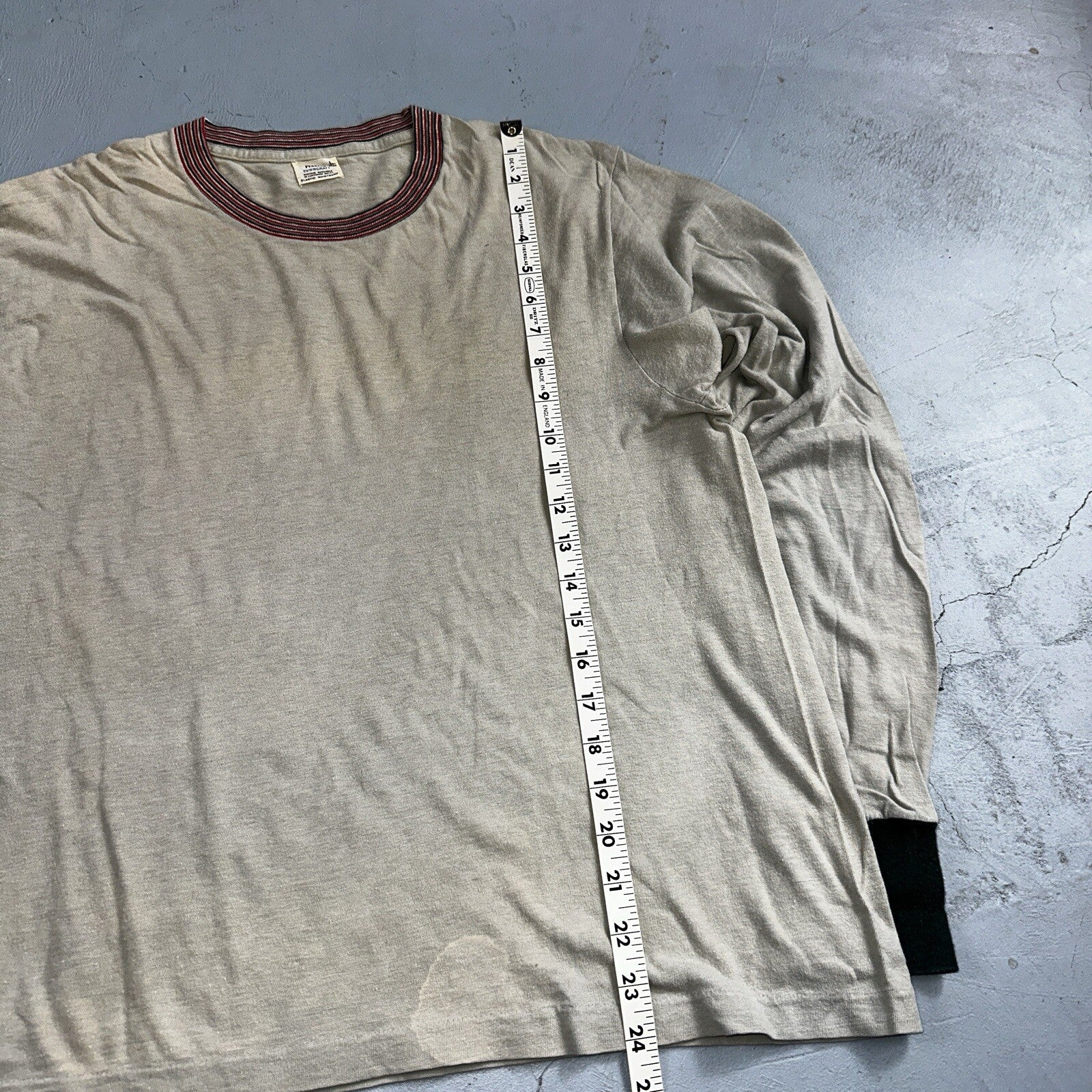 Penneys Vintage 60s Green Long Sleeve T Shirt Top Size Large Rockabilly 1960s